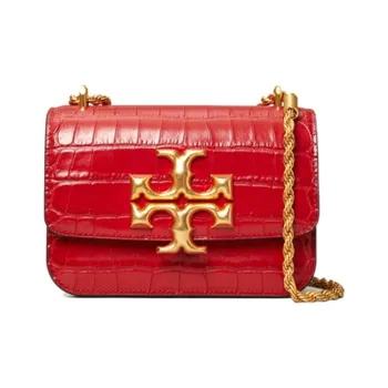 TORY BURCH Eleanor Cow Leather Chain Bag Shoulder Bag Crossbody Bag Small Size Women's Burgundy