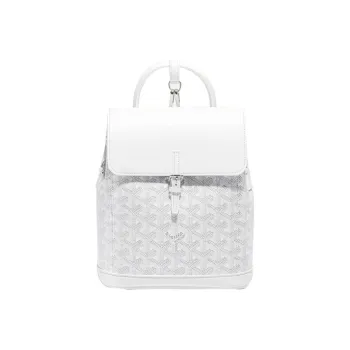 GOYARD Canvas With Leather Dog's Teeth Backpack Mini Women's White