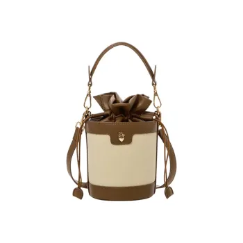 Disney Canvas Bucket Bags One Shoulder Handbags Regular Women's Ecru