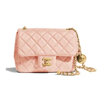 CHANEL Lambskin Shoulder Bag, Crossbody Bag Women's Dried Rose Color