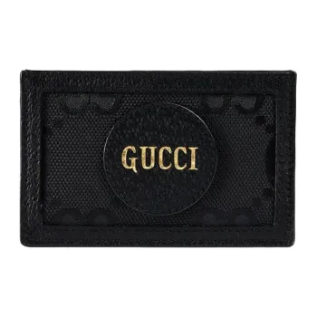 GUCCI Nylon With Leather Card Holder Card Holder Unisex Black