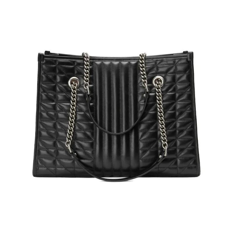 GUCCI Marmont Leather Tote Bag, Shopping Bag, Crossbody Bag, Shoulder Bag Women's Black-2