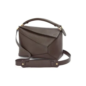LOEWE Goatskin Geometric Bag Handbag Shoulder Bag Crossbody Bag Medium Size Women's Taupe