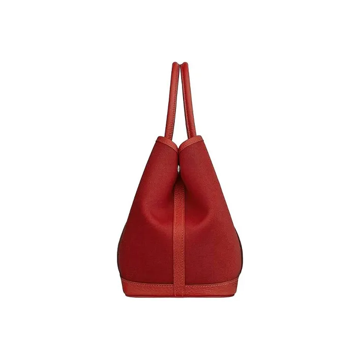HERMES Garden Leather Handbag Women's Venice Deep Red/Bright Pink/Imperial Red-1
