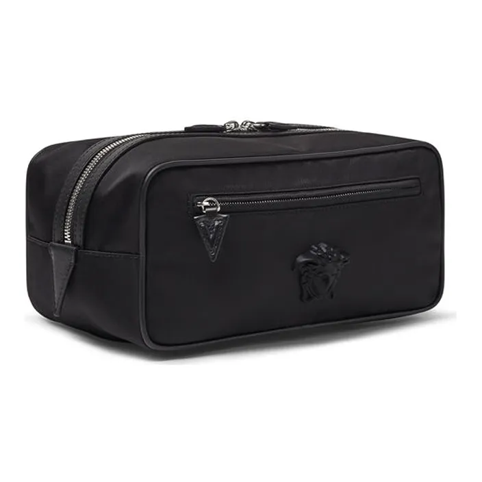 VERSACE Nylon Toiletry Bags Clutches Unisex Black-1
