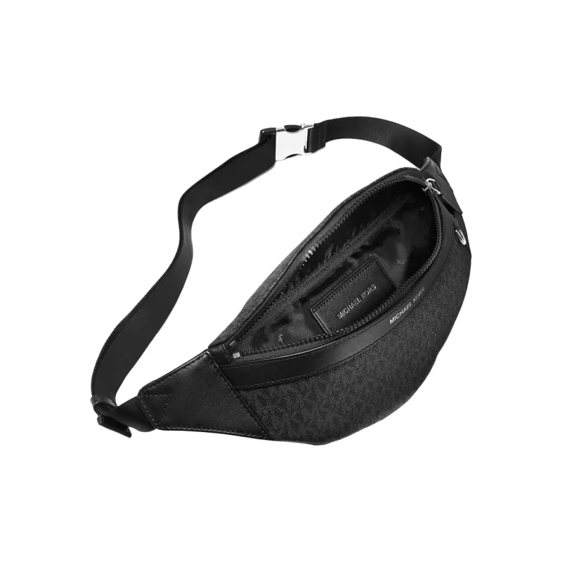 MICHAEL KORS Artificial Leather Fabric Sling Bag, Fanny Pack Regular Men's Black-1