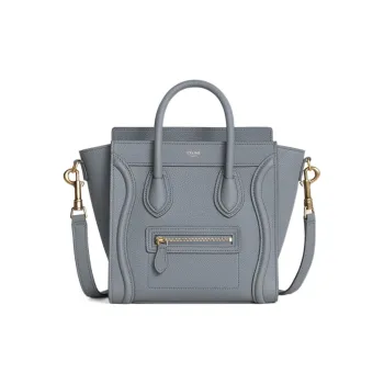 CELINE Luggage Calfskin Shoulder Bag Crossbody Bag Handbag Nano Women's Smoky Gray