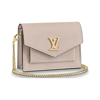 LOUIS VUITTON MYLOCKME Calfskin Chain Bag Shoulder Bag Crossbody Bag Mini Women's Taupe