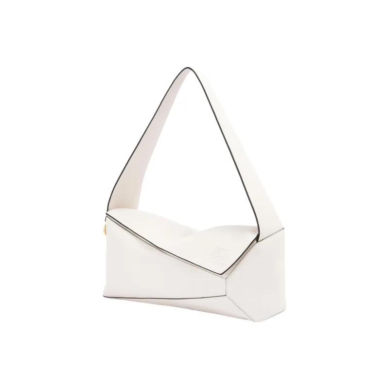 LOEWE Puzzle Hobo Cow Leather Shoulder Bag Handbags Shoulder Bags Women's White-2