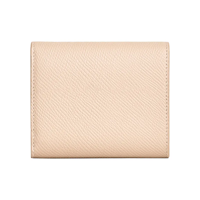 CELINE Classic Bo Grained Cow Leather Wallet Small Size Women's Nude-3