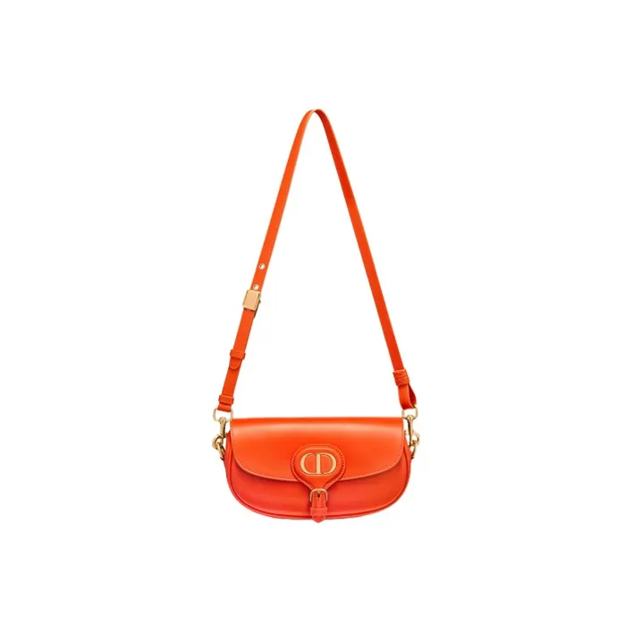 DIOR Bobby Smooth Cow Leather Crescent Bag Handbag Shoulder Bag Crossbody Bag Women's Bright Orange-4