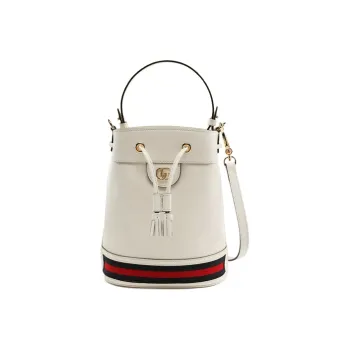 GUCCI Leather One Shoulder Handbag Crossbody Bag Regular Women's White
