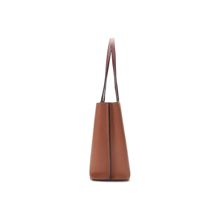 COACH Willow Leather Tote Bag, Shopping Bag, Shoulder Bag Regular Women's Saddles Brown-2