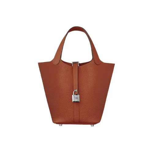HERMES Picotin Lock Little Bull Leather Basket Bag Handbag Bucket Bag 18 Women's Rosewood