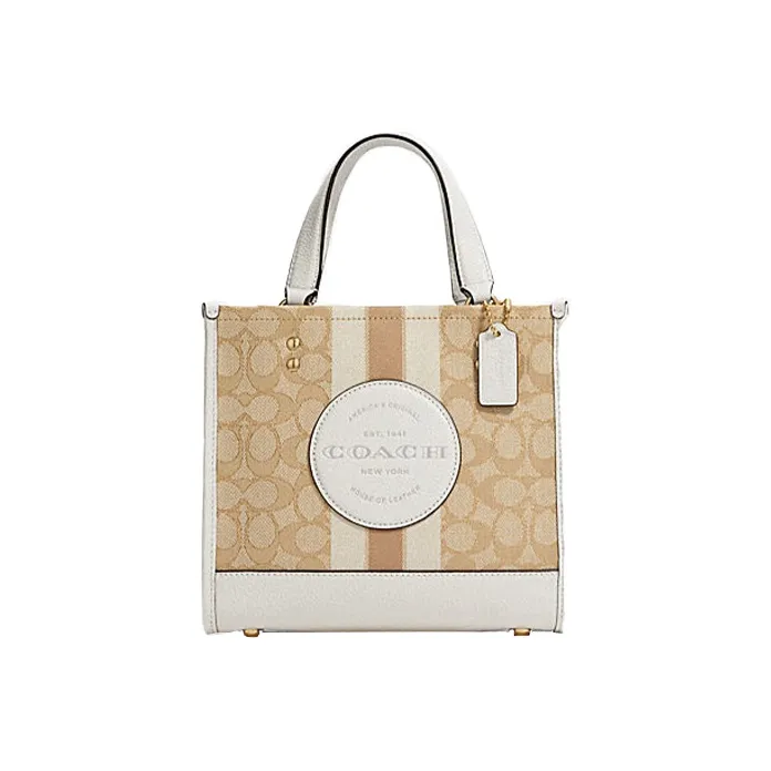 COACH C8417 DEMPSEY TOTE 22 IN SIGNATURE JACQUARD WITH STRIPE AND COACH PATCH-0
