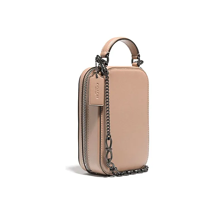 COACH Alie Leather Camera Bag Handbag Shoulder Bag Crossbody Bag Women's Milk Tea Beige-1