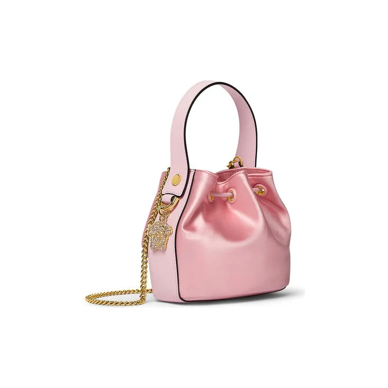 VERSACE La Medusa Silk Bucket Bag Handbag Shoulder Bag Crossbody Bag Women's Pink-1