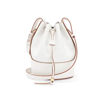 LOEWE Cow Leather Balloon Bag Bucket Bag Drawstring Bag Shoulder Bag Crossbody Bag Small Size Women's White