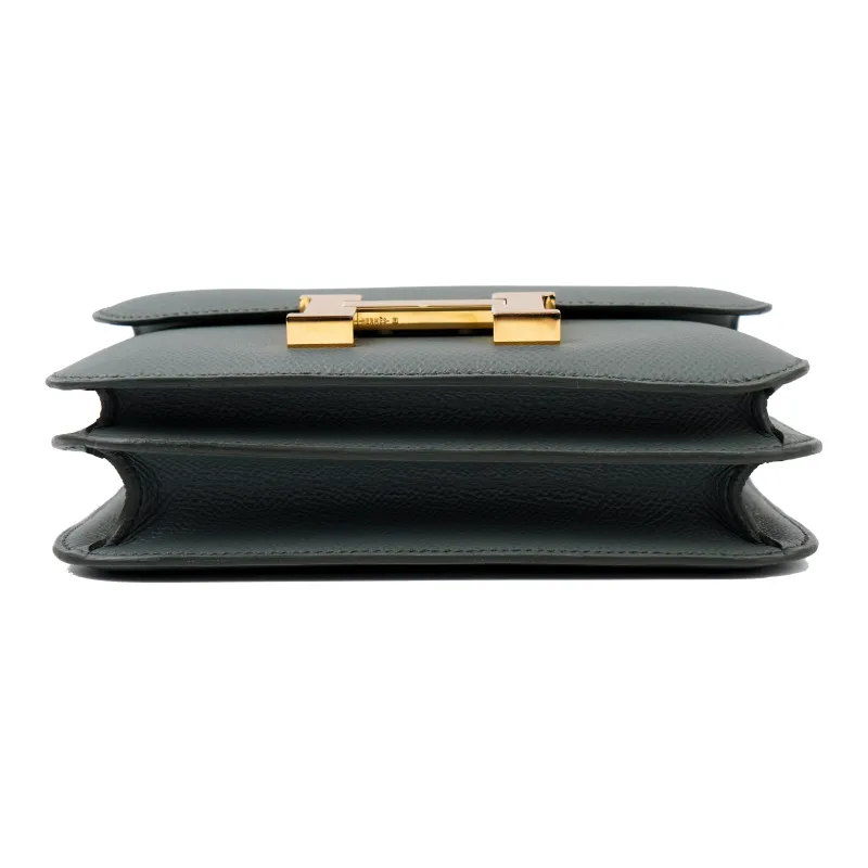 HERMES Constance Epsom Leather Shoulder Bag Crossbody Bag Mini 63 Vert Amande Almond Green-4