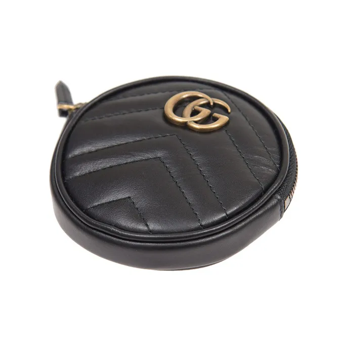 GUCCI Marmont Quilting Leather Coin Purse Women's Black-2
