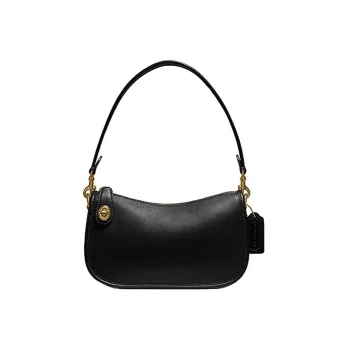 COACH Swinger Leather Shoulder Bag Mahjong Handbags Shoulder Bags Women's Black