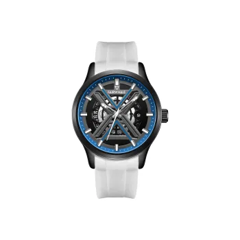 FAIRWHALE Pioneer Collection Automatic Mechanical Movement Rubber Strap Watch Men's Watches Cut Out Dial
