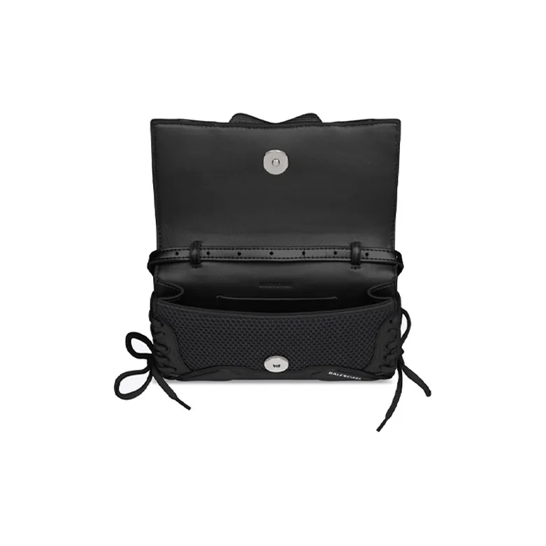 Balenciaga Fabric With Leather Cell Phone Pouch, Shoulder Bag, Crossbody Bag Regular Women's Black-5