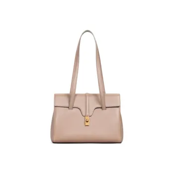CELINE 16 Calfskin Portable Crossbody Bag Shoulder Bag Medium Size Women's Egg Stone Brown