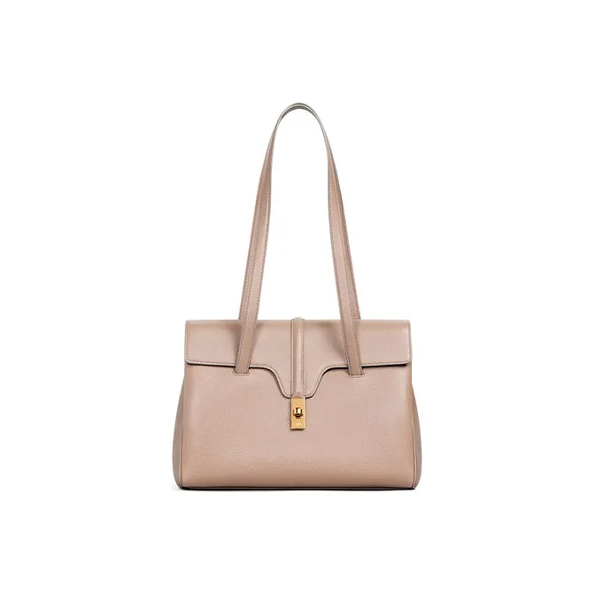 CELINE 16 Calfskin Portable Crossbody Bag Shoulder Bag Medium Size Women's Egg Stone Brown-0