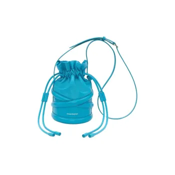 Alexander McQueen Calfskin Bucket Bag, Shoulder Bag, Crossbody Bag Women's Light Blue