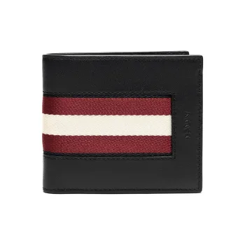 BALLY Cow Leather Leather Clip Wallet Men's Black