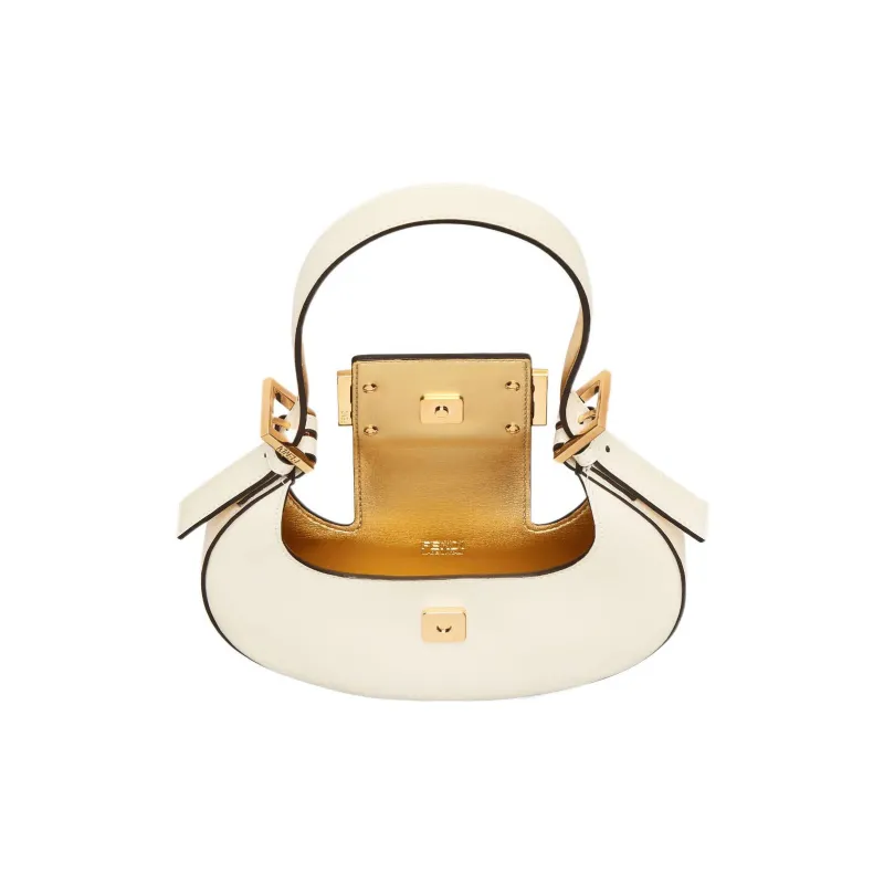 FENDI Cookie Calfskin Handbag, Shoulder Bag Women's White-2