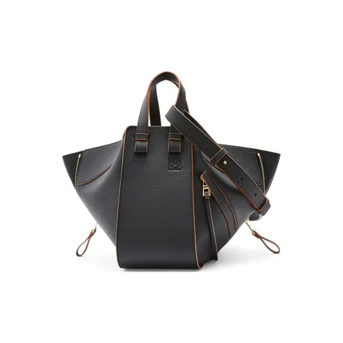 LOEWE Hammock Cow Leather Handbags Shoulder Bags Small Size Women's Black