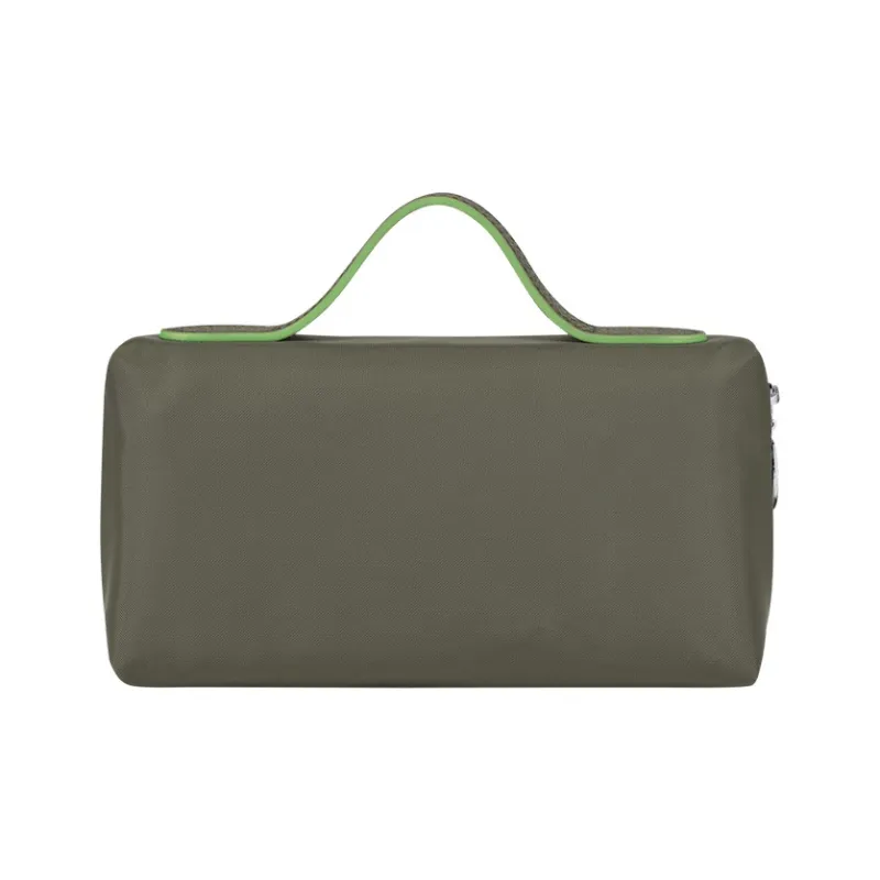 LONGCHAMP Le Pliage Canvas Makeup Bags Handbags Women's Green With Dark Gray-2