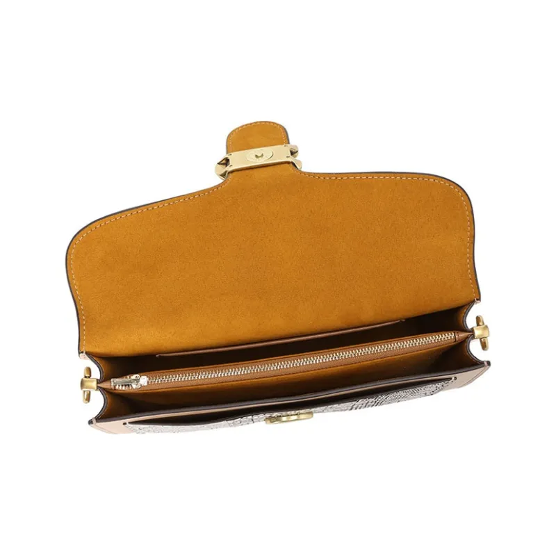 COACH Tabby Cow Leather Wine God Bag Shoulder Bag Crossbody Bag Women's Khaki Multicolor-4
