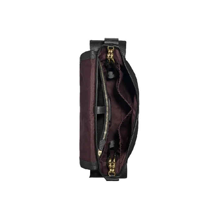 COACH Baby Leather Detail Messenger Bag, Shoulder Bag, Crossbody Bag Large Size Unisex Black-2