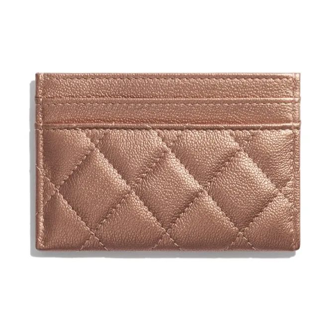 CHANEL 2.55 Cow Leather Card Holder Women's Red Copper-2