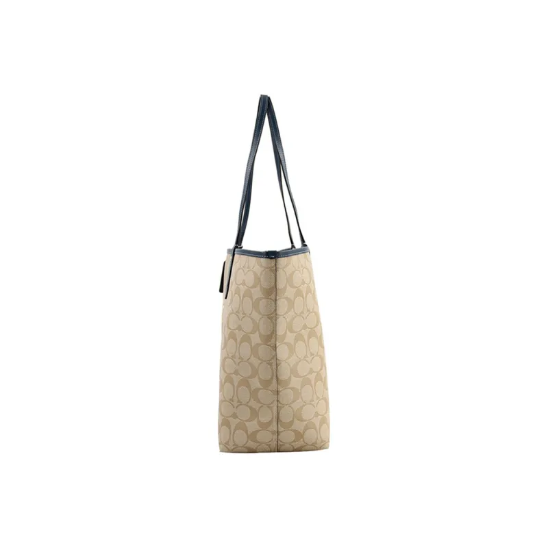 COACH City Multicolor Print Monogram Tote One Shoulder Handbag Tubas Women's Blue Khaki-4