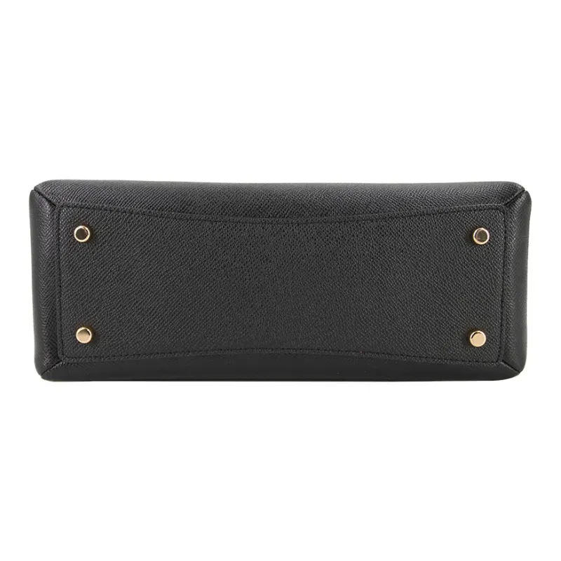 COACH Lillie Cross Stitch Leather Laptop Bags Briefcase Shoulder Bag Crossbody Bag Handbag Small Size Women's Black-4