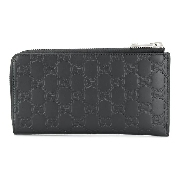 GUCCI Leather Coin Purse Wallet Men's Black-1