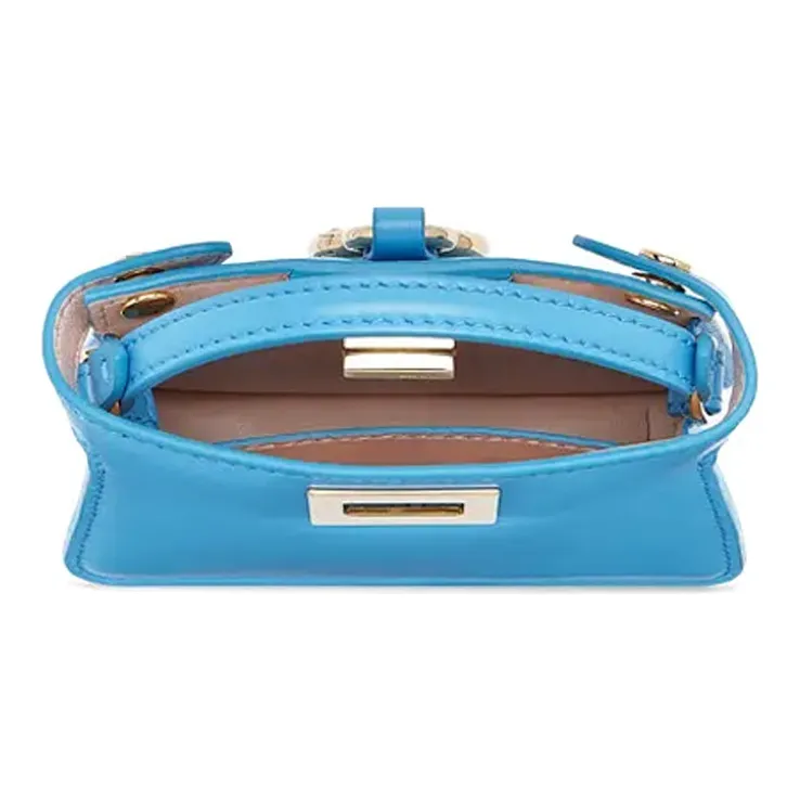 FENDI Nano Peekaboo Charm Crossbody Bag Blue-2