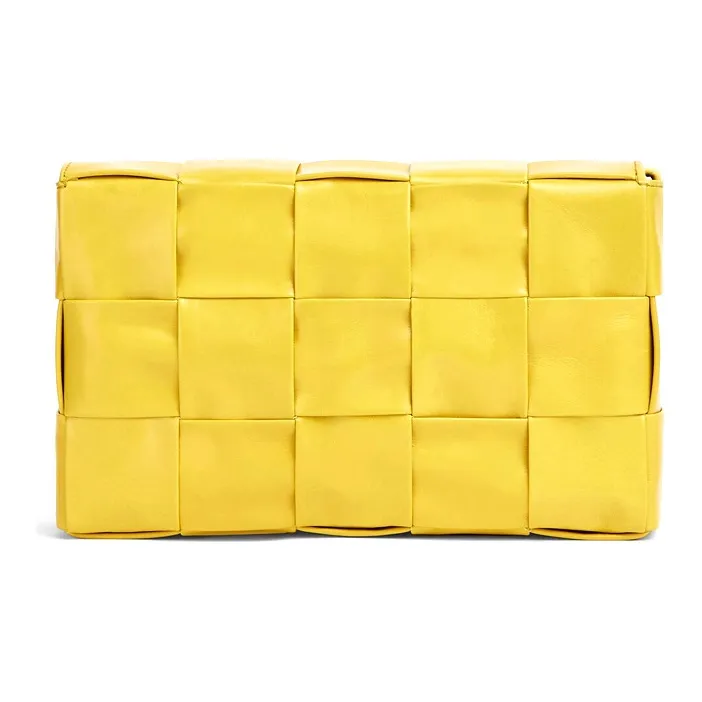 Bottega Veneta Cow Leather Tofu Bag, Shoulder Bag, Crossbody Bag, Clutch Medium Size Unisex Yellow-2