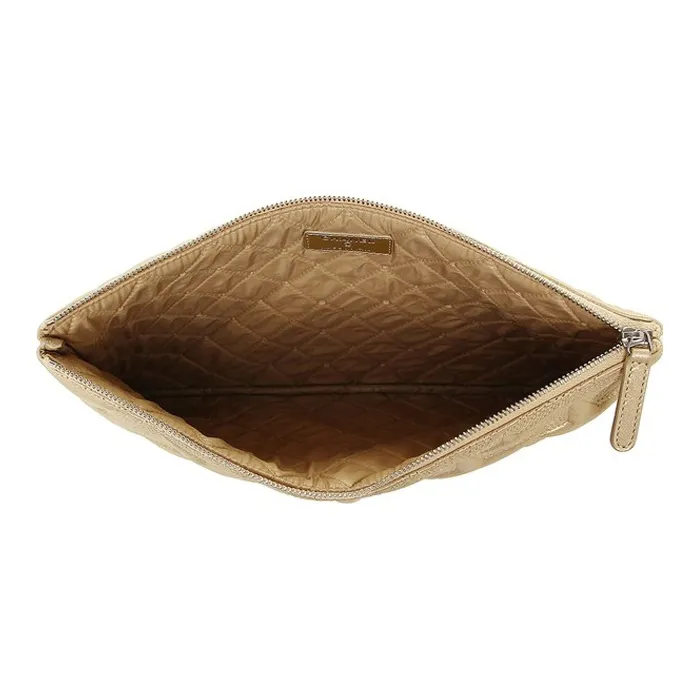 CHANEL Lambskin Zip Closure Wallet Women's Gold-4