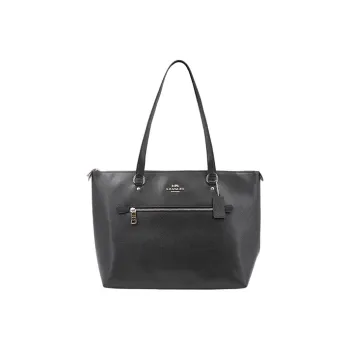 COACH Gallery Leather Tote Bag, Shopping Bag, Handbag, Shoulder Bag Women's Black
