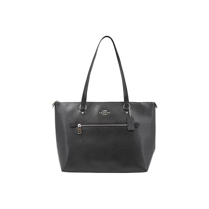 COACH Gallery Leather Tote Bag, Shopping Bag, Handbag, Shoulder Bag Women's Black-0