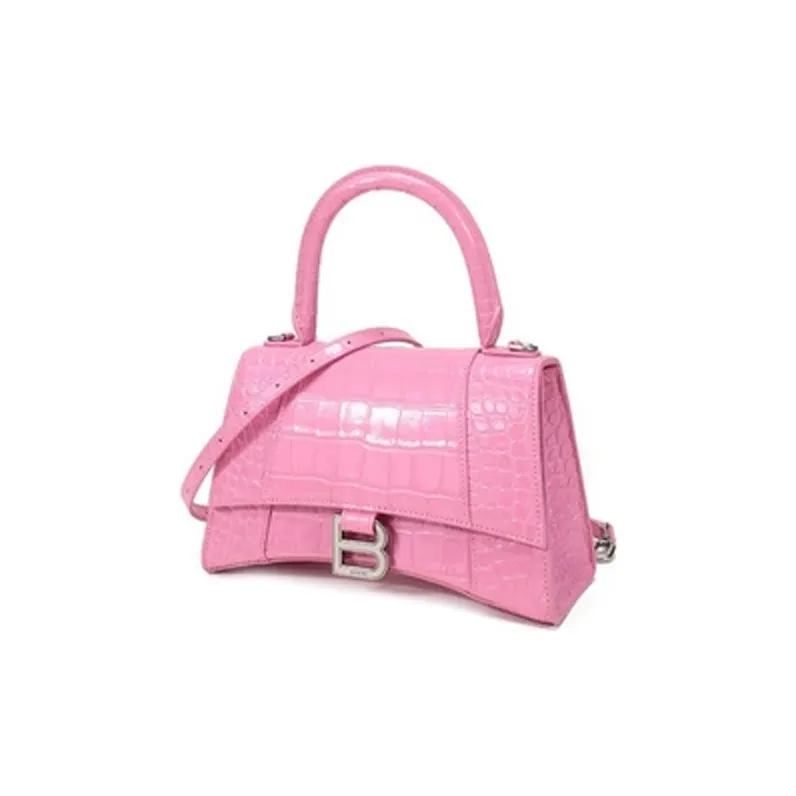 Balenciaga Hourglass Cow Leather Hourglass Bag, Handbag, Shoulder Bag, Crossbody Bag Small Size Women's Pink-1