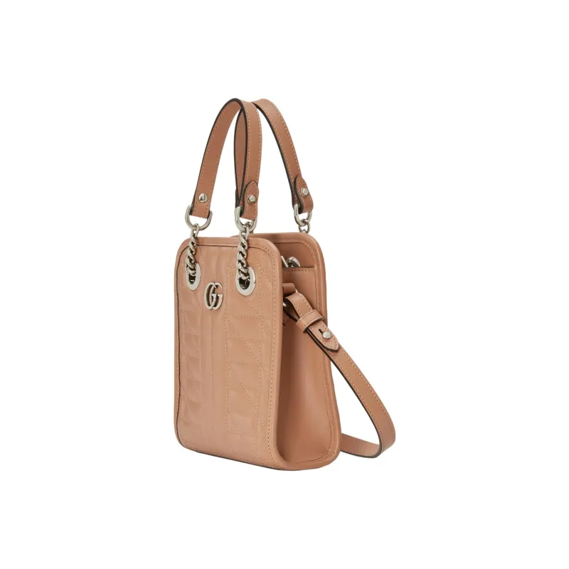 GUCCI Marmont Quilted Leather Tote Bag, Shopping Bag, Handbag, Shoulder Bag, Crossbody Bag Mini Women's Camel-1