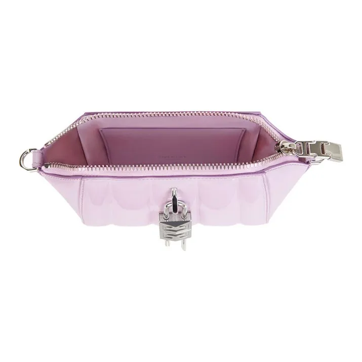 Givenchy Smooth Sheepskin And Quilting Sheepskin Handbag, Shoulder Bag, Crossbody Bag Small Size Women's Light Purple-3