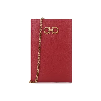 FERRAGAMO Cow Leather Shoulder Bag Women's Red