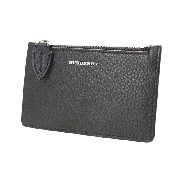 Burberry Cow Leather Wallet Card Holder Coin Purse Unisex Black/Green-1